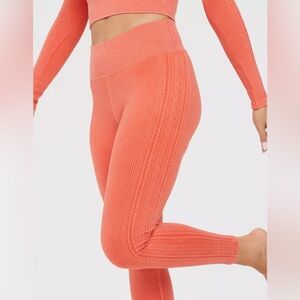 AERIE OFFLINE Big Chill Seamless Legging Sz XL Starburst Faded Coral Activewear